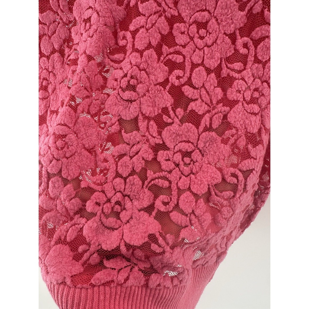 Aeropostle Pink Lace Top Shirt Blouse Sz L Long Sleeve Scoop Neck Y2K S1034‎ - Picture 7 of 10